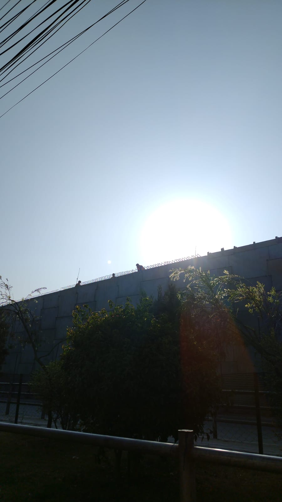 Construction workers working on Gwarko Flyover Saturday morning.